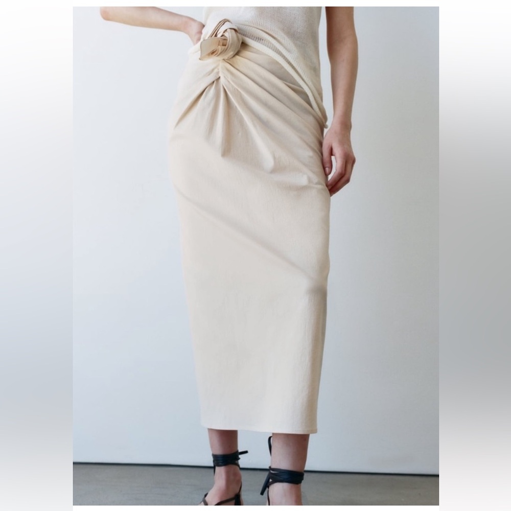 Cream Knotted Skirt